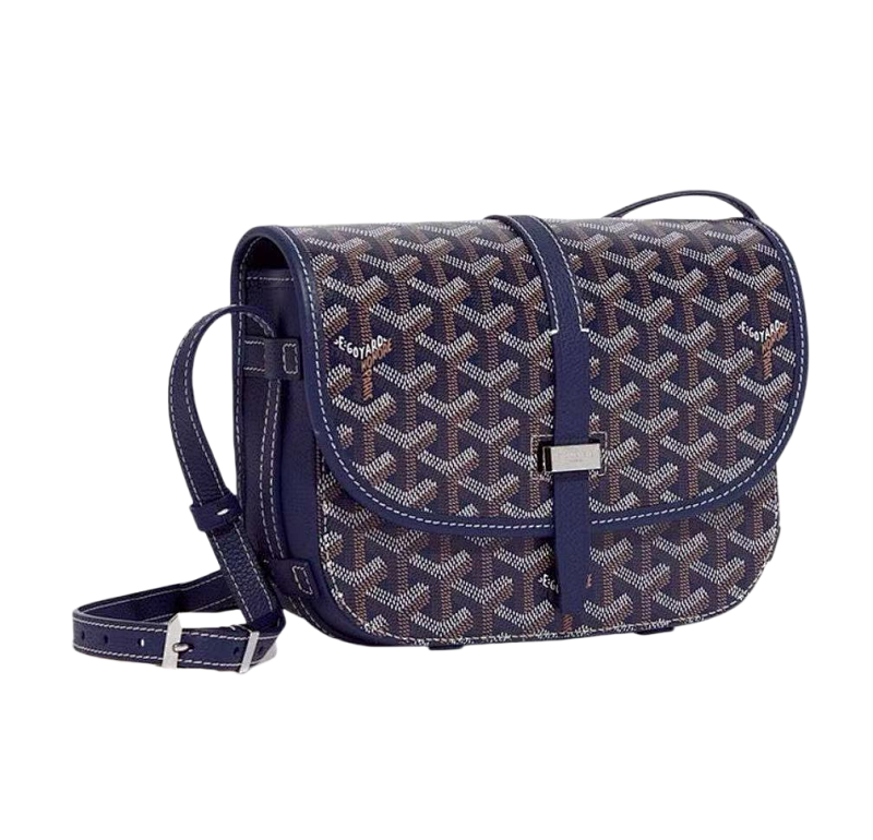Goya Printed Vintage Flower Flip Mailman Bag Blue