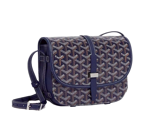 Goya Printed Vintage Flower Flip Mailman Bag Blue