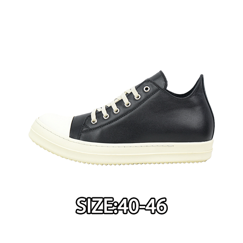 Low-top Thick-soled Black And White Fabric