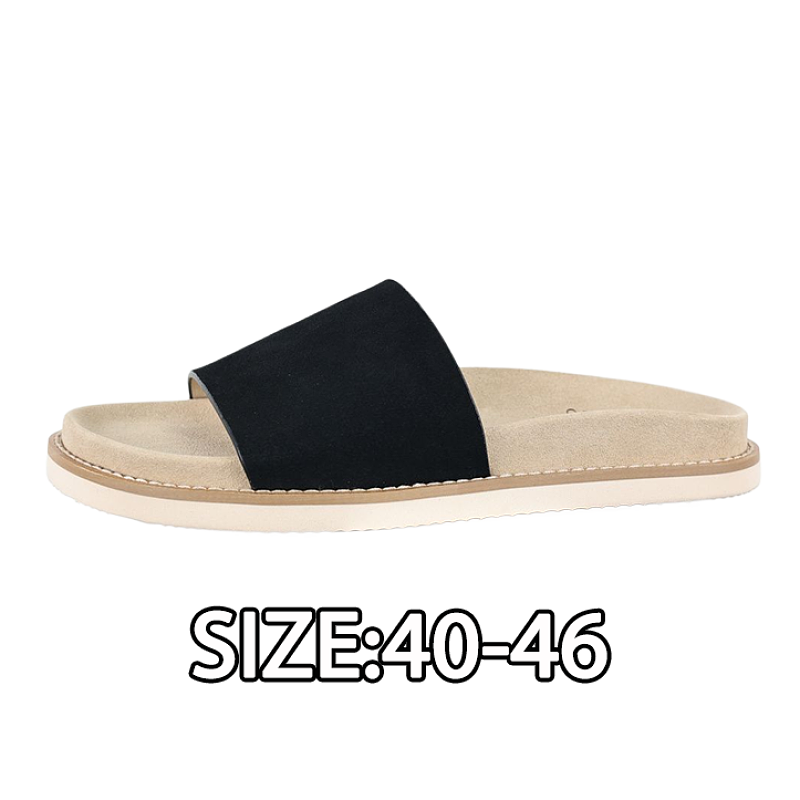 Off-White Suede Flip Flops Black