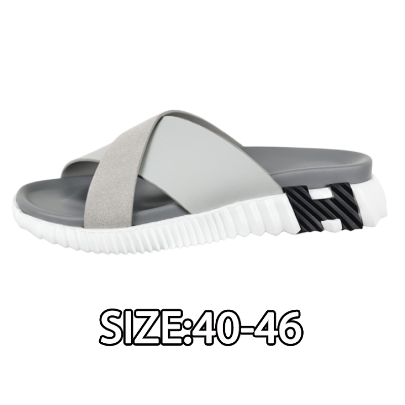 Hermès Calfskin Platform Sandals With Height-increasing Soles Grey