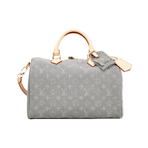 Louis Vuitton L VSpeedy Soft 30 Grey Denim Bag