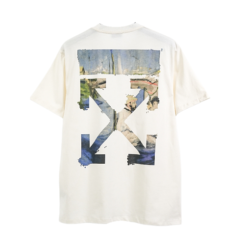 Watercolor Oil Painting Arrow Print Short Sleeve