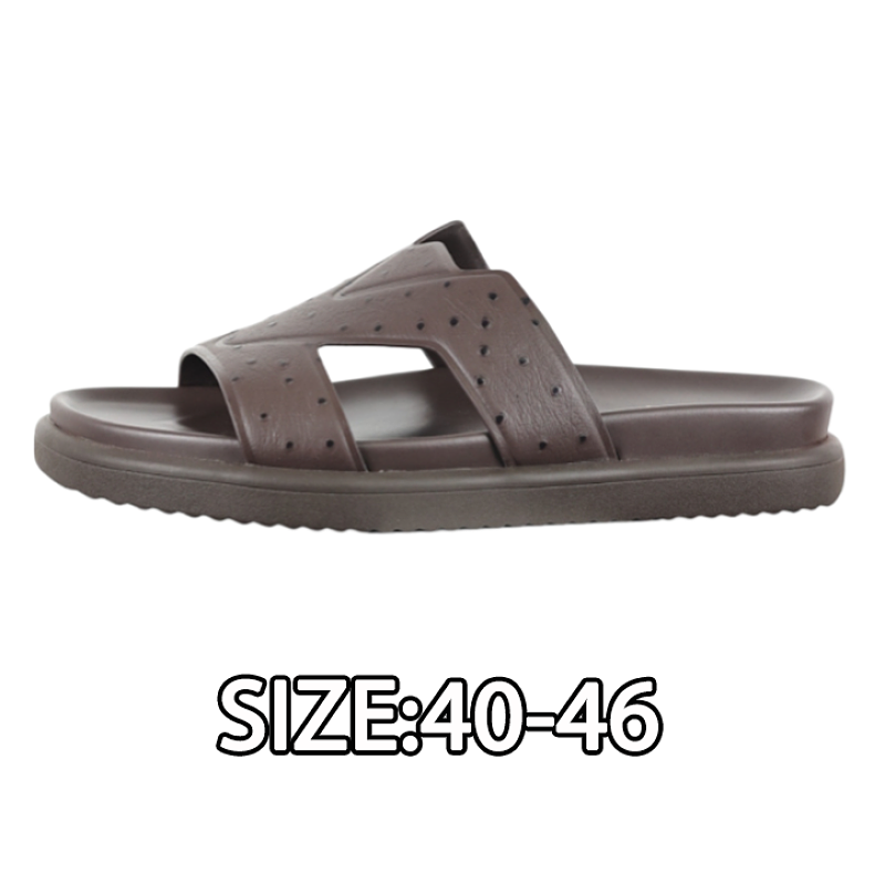 Louis Vuitton Round-toe Flat Mules Flip-flops Men's Brown