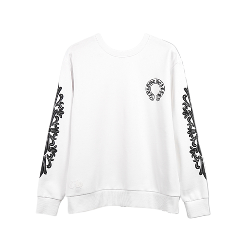 Crucifix Arm Sanskrit Scroll Print Crewneck Sweatshirt