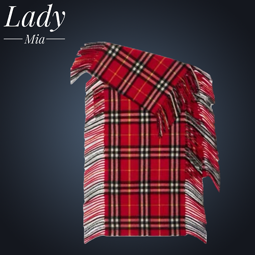Asics Plaid Tassel Scarf