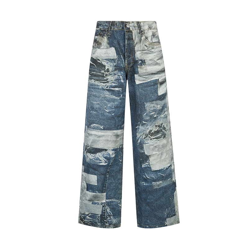 Acne Studios Optical Distortion Print Denim Jeans
