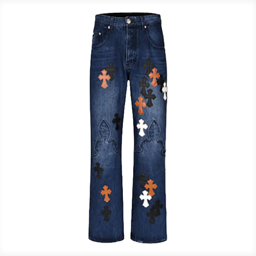 CH Chrome Hearts Limited Edition Flame Leather Jeans