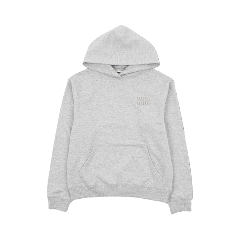 Heather Gray Cropped Hooded Sweatshirt