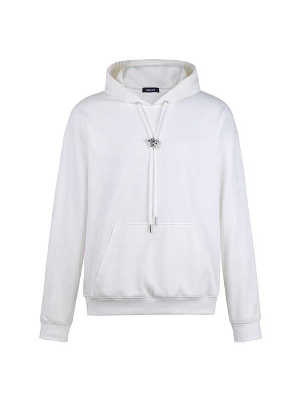 Solid Color Hooded Long-sleeved Sweatshirt With Letter Embroidery