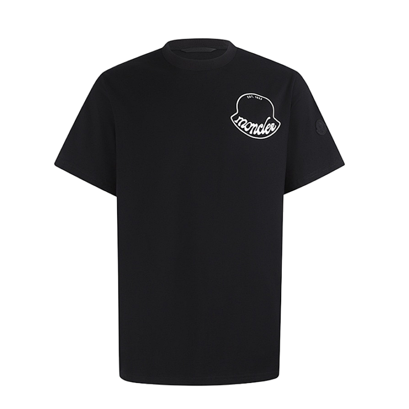 Moncler Cotton Logo Lightweight Crew Neck Standard Short Sleeve T-Shirt