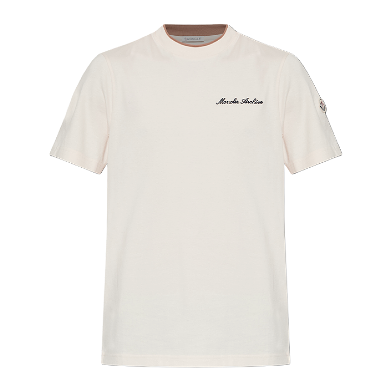 Color-block Collar T-shirt With Letter Embroidery