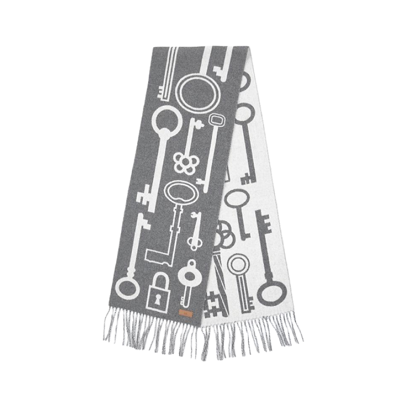 Leather Patch Pattern Plush Scarf