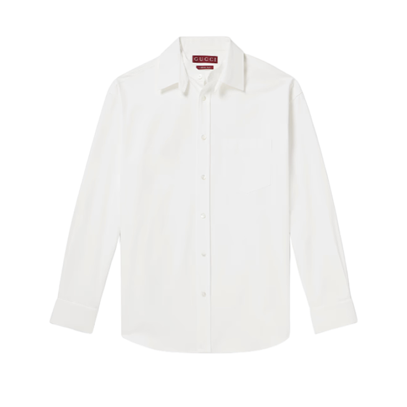 Lettering Embroidered Long-sleeved Shirt