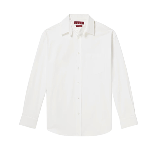 Lettering Embroidered Long-sleeved Shirt
