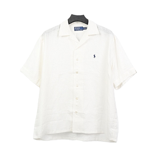 Off-White Polo Horse Embroidered Linen Short-sleeved ShirtItem ID