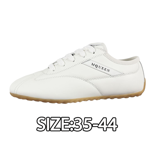 Alexander McQueen Suede Round-toe Color-block Patch Training Shoes In Cream White