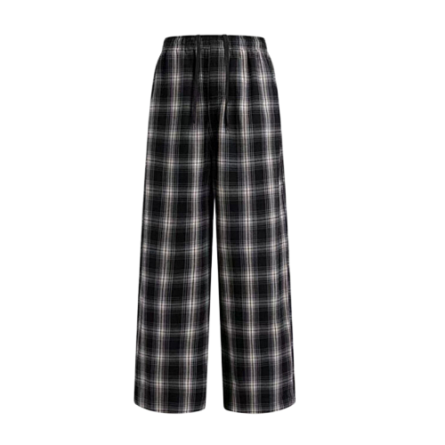 Paneled Plaid Sweatpants