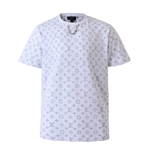 Louis Vuitton Classic Crew Neck Short-Sleeve T-Shirt With All-Over Chain Print