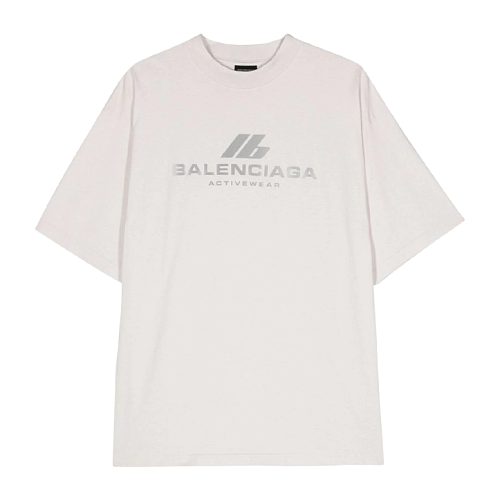 IB Letter Silver-Reflective Print Short-Sleeve T-Shirt