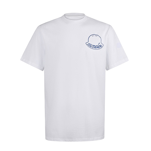 Moncler Cotton Logo Lightweight Crew Neck Standard Short Sleeve T-Shirt