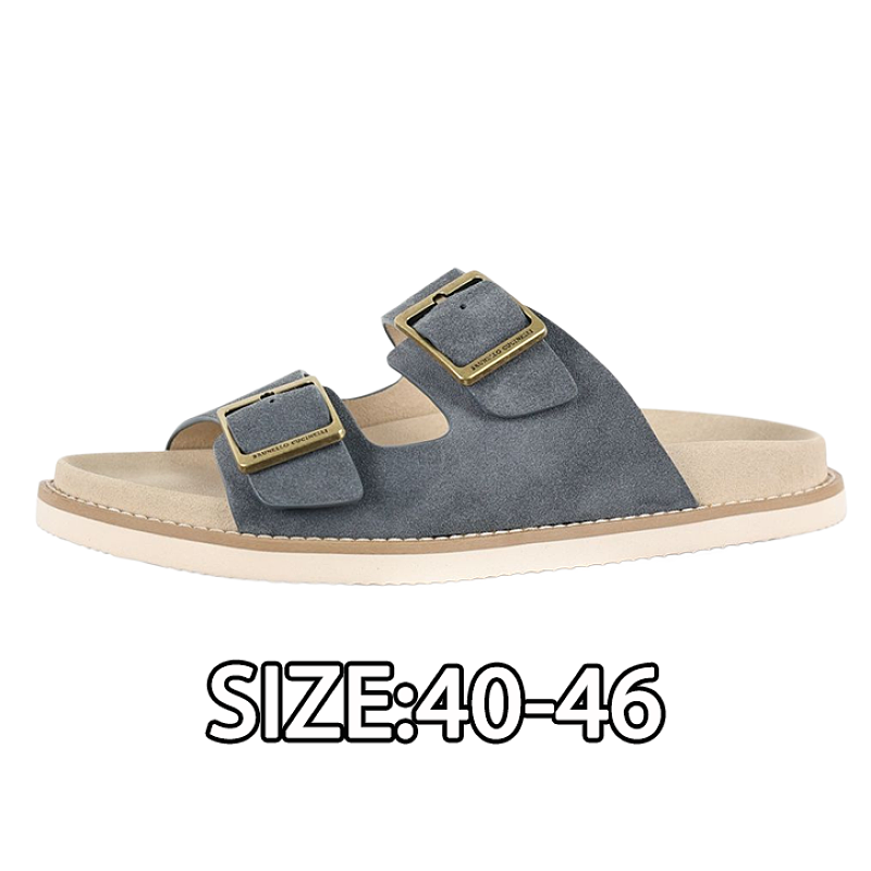Off-White Suede Slippers Gray