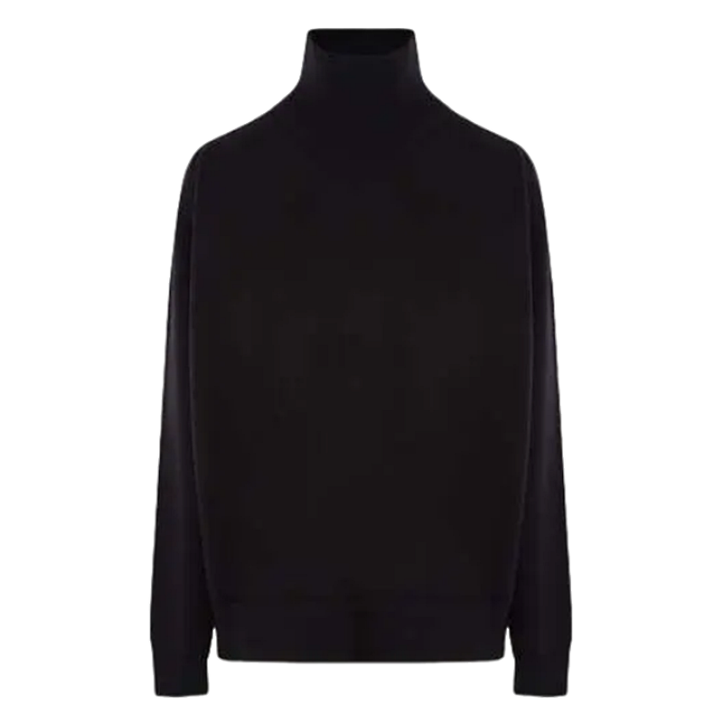 BV High Neck Knitted Sweater In Black