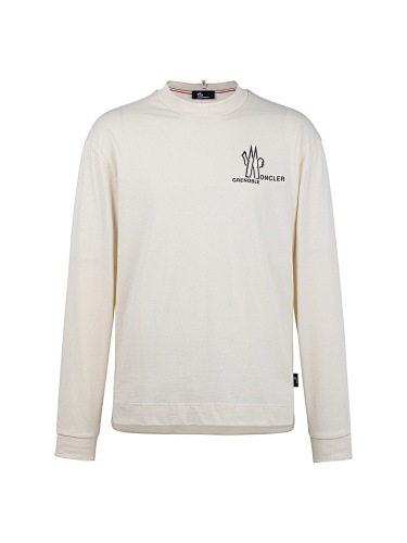 Round Neck Logo Long Sleeve Cotton T-shirt