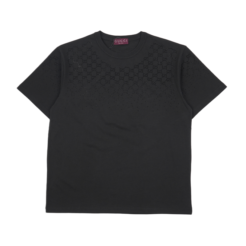 Gradient Rhinestone Double-G Short-Sleeve Top
