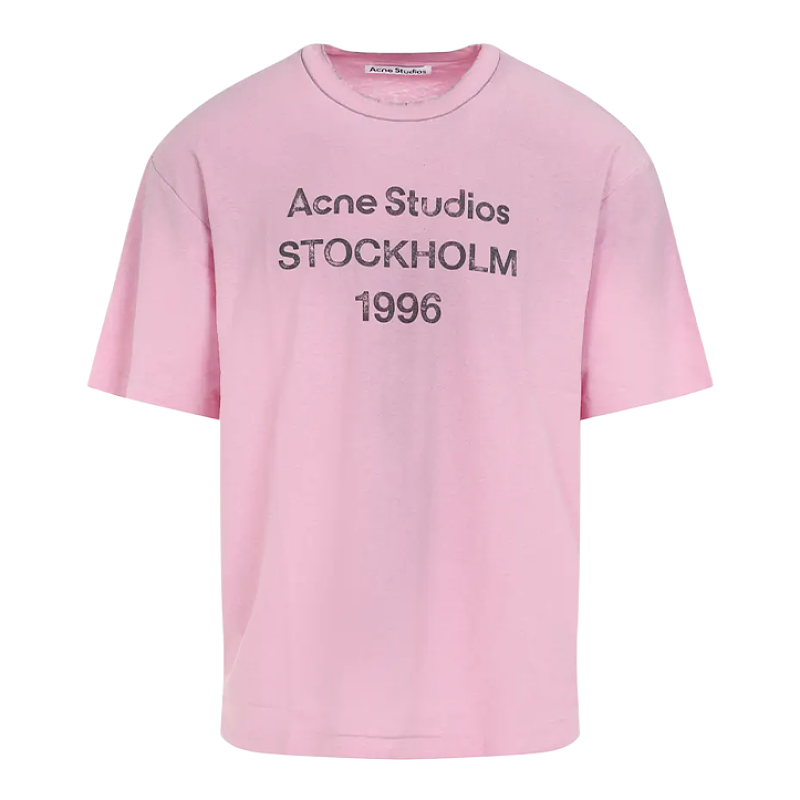 Distressed Letter Print Short-Sleeve Tee Pink