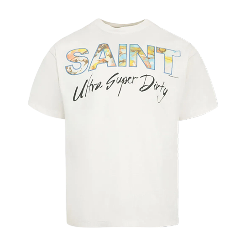 S M Oil Painting Saint Letter Print Short Sleeves