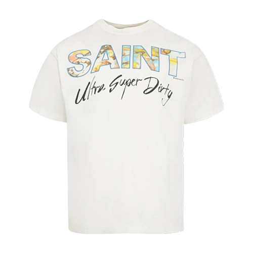 S M Oil Painting Saint Letter Print Short Sleeves
