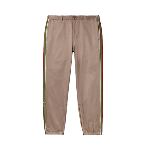 Gu Striped Trousers With Webbing Logo