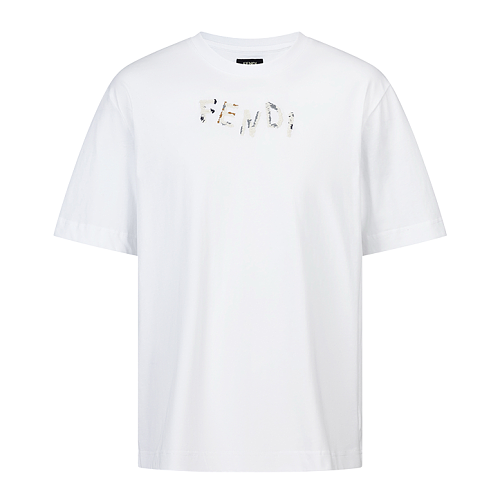 Fendi Short-sleeved Shirt With Embroidered Logo And Lettering