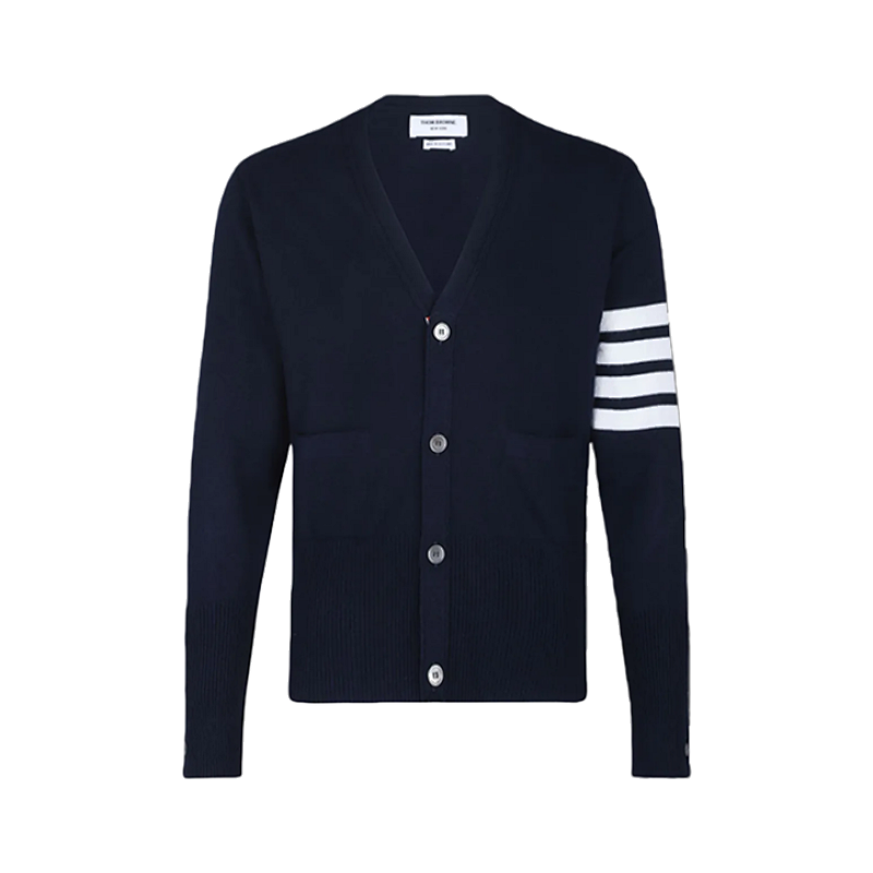 TB Four-stripe Wool Cardigan - Navy BlueItem ID