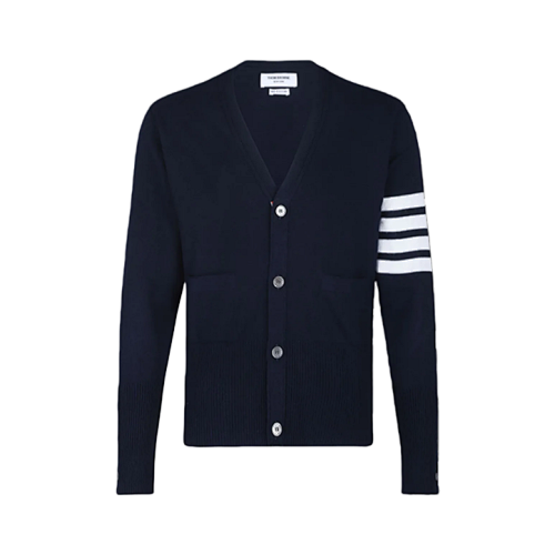TB Four-stripe Wool Cardigan - Navy BlueItem ID