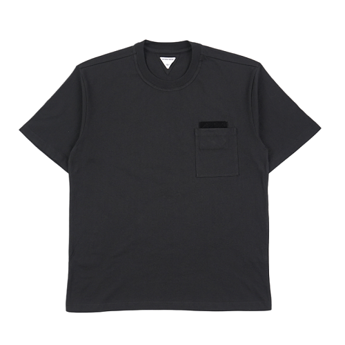 Pocket Leather Knit Short-sleeved Shirt