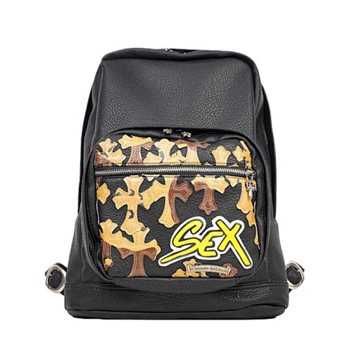 Chrome Hearts Leather Backpack With Zipper Closure Yellow