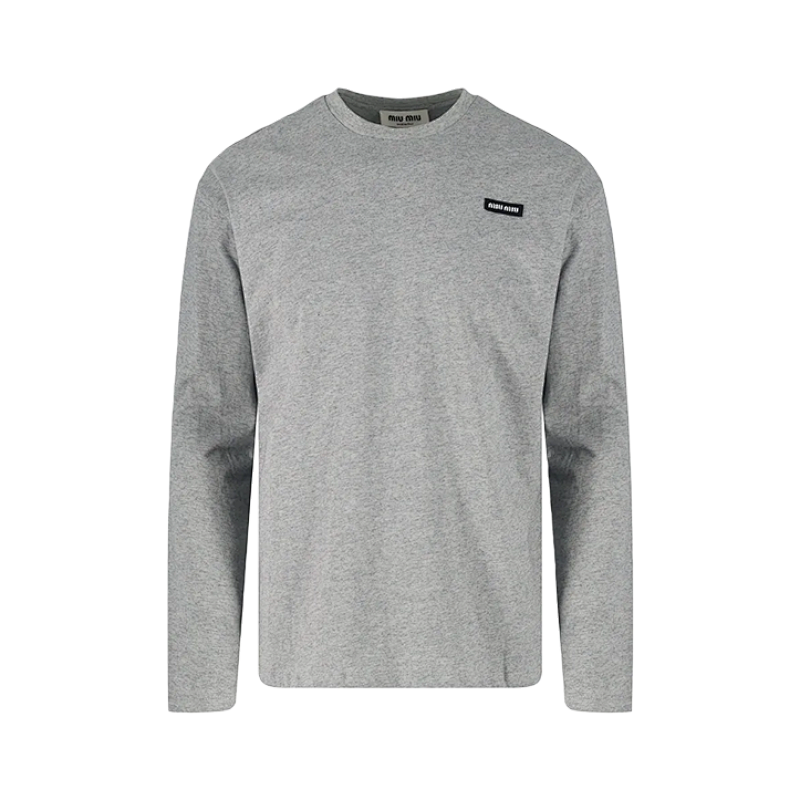 Grey Long-sleeved T-shirt With Logo As A Base Layer