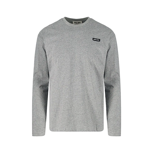 Grey Long-sleeved T-shirt With Logo As A Base Layer