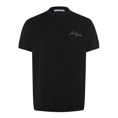 Embroidered Crew Neck Short Sleeve Sweater