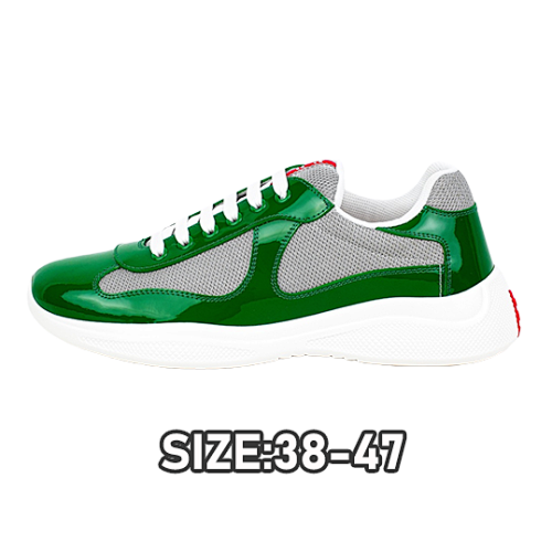 Prada P America's Cup Patent Leather Low-top Sneakers