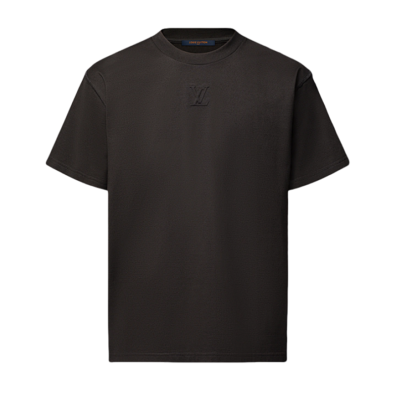 L V Embossed Short Sleeves Black