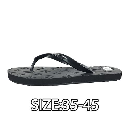 Louis Vuitton Embossed Black Flip-flops