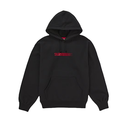 Supreme Sup 25Fw Rhinestone Phantom Letter Hooded Sweatshirt - Black