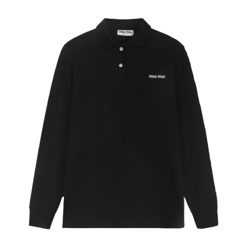 Miu Small Logo Embroidered Polo