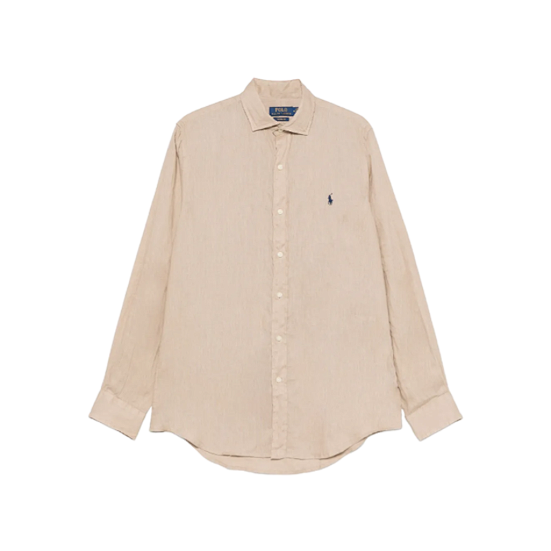 Pony Logo Linen Long-sleeved Shirt
