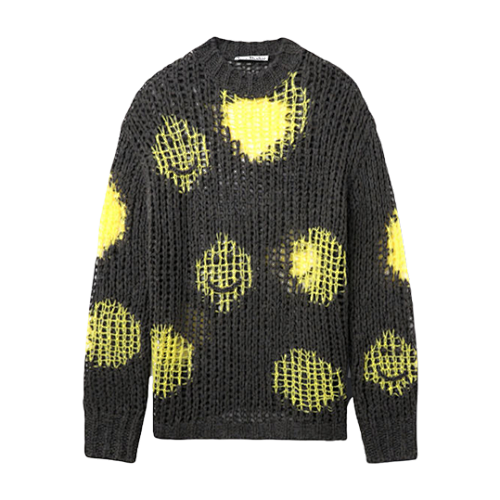 As 25Fw Hollow Smiley Face Crew Neck Sweater