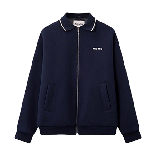 Miu Miu Striped Letter Embroidered Jacket
