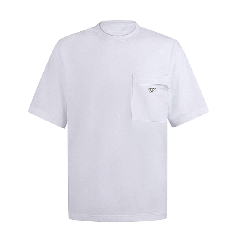 Prada Logo Triangle Logo Crew Neck Short Sleeve T-Shirt